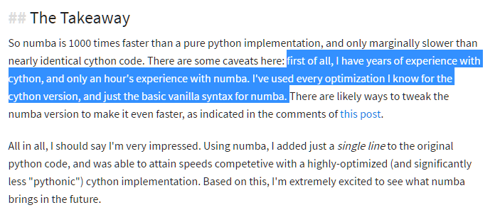 Cython vs Numba